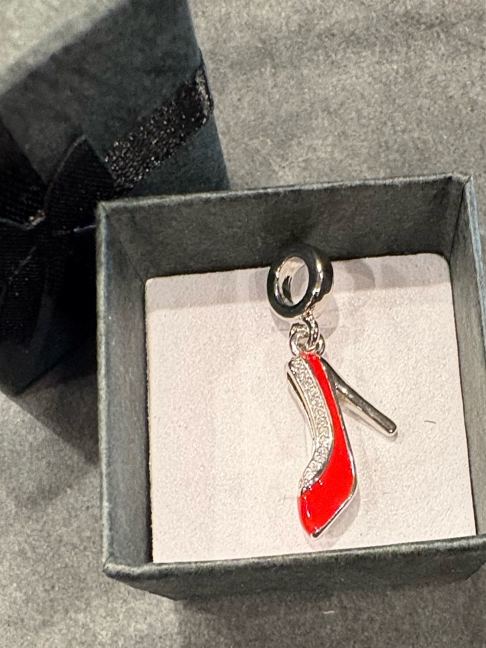 Red High Heel Shoe Charm Pendant
